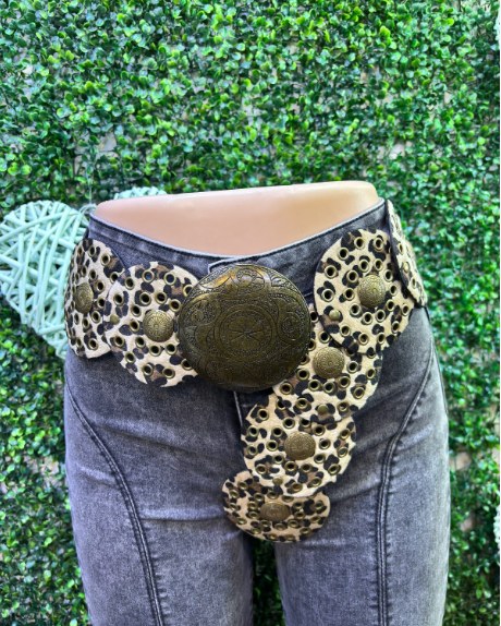 Cinturón redondo animal print