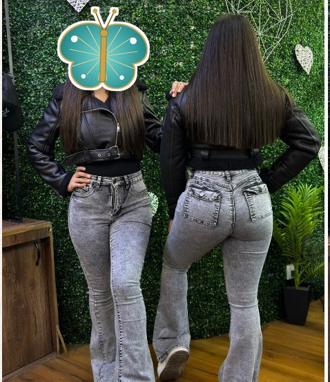 Flare gris liso fajero MENINA
