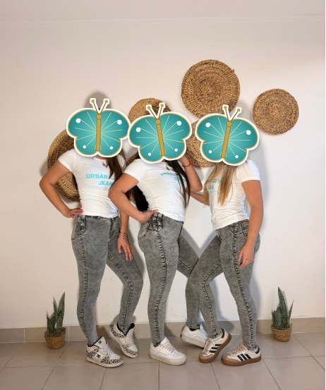 Skinny gravillado trenzado BLU